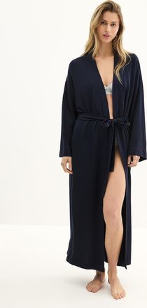 Miiyu Womens Brushed underside soft long robe