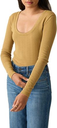 Faherty Pacific Pointelle Scoop Neck Top in Antique Bronze at Nordstrom Rack, Size X-Large