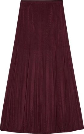 Remain Elegante Mesh Geplooide Midi Rok - Dames - Maxi Rokken - Bruin - L - Polyester - Rokken
