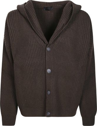 Dondup Oversized Chunky Ribbed Hooded Cardigan