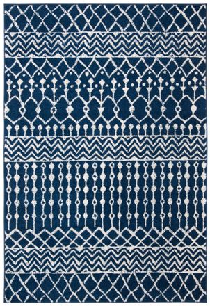 Safavieh Alfombra bohemio de polipropileno azul/blanco, 122 x 183 cm