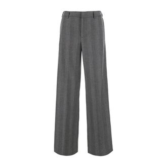 Pantaloni Torino Broeken, Dames, Grijs, L, Broek met riem en zijzakken