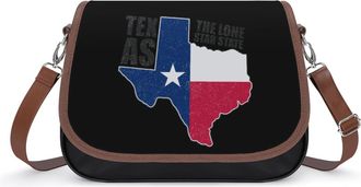 Generic Texas Map with Flag Small Womens Crossbody Bags Shoulder Handbag with Adjustable Strap for Travel