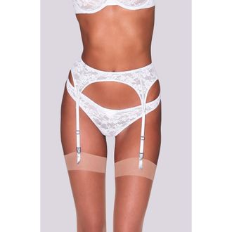 Fleur du Mal Le Stretch Lace Garter Belt in Ivory at Nordstrom, Size X-Large