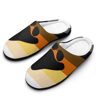 Generic LGBTQ Gay Proud Flag Mens House Slippers Memory Foam Washable Cotton Slip on Home Shoes