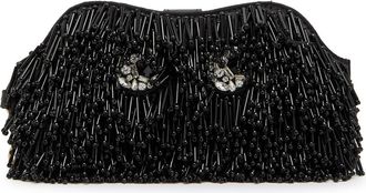 Anya Hindmarch Eyes Embellished Leather Sunglasses Pouch - Black - One Size