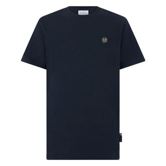 Philipp Plein T-Shirt Girocollo Ss Logo - - Tops - Uomo - Blu - 5XL
