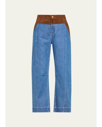 Cinq &agrave; Sept Dillon Suede Waist Jeans