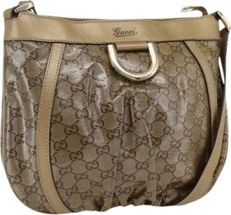 Gucci Pre-owned Cross Body Bags, female, Beige, Size: ONE SIZE Pre-owned Vintage GG Canvas Shoulder Bag
