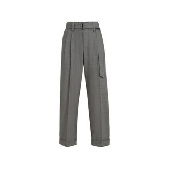 Brunello Cucinelli M0W07P8995 Straight Trousers - female - Brunello Cucinelli - Straight Trousers - Gray - XS - Trousers