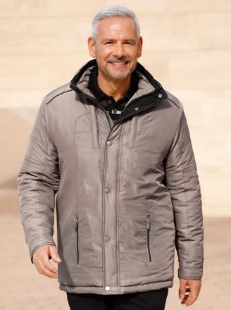 Marco Donati Langjacke MARCO DONATI, Herren, Gr. 52, grau (taupe), 55% Polyester, 45% Polyamid, Wattierung:100% Polyester, unifarben, Jacken Langjacke