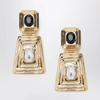 Alessandra Rich Gold-tone clip-on earrings with crystals