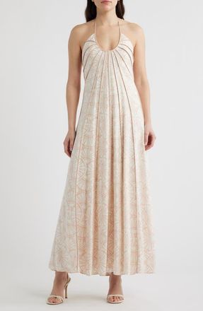 Parker The Novia Halter Maxi Dress in Cameo Rose at Nordstrom, Size 10