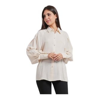 Fracomina Camicia svasata in viscosa - - Blouses & Shirts - Donna - Beige - XL
