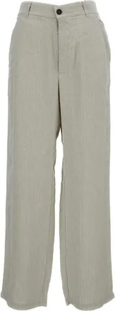 Barena Herringbone Weave Wide-Leg Trousers with Elasticated Waistband