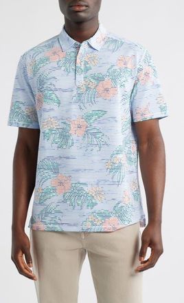 Tommy Bahama Costa Wave Isle Camo IslandZone Seersucker Polo in Big Sky Blue at Nordstrom, Size Xx-Large