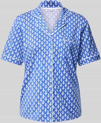 Christian Berg Pyjama-Oberteil mit Knopfleiste in Blau, Gr&ouml;&szlig;e XS