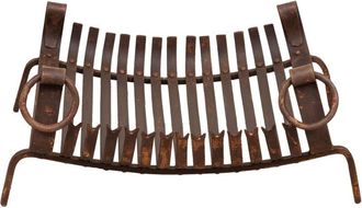 Biscottini International Brasero de hierro forjado Leñero de hierro Brasero de exterior Estilo rústico Barbacoa de jardín Quemador de leña Atizador