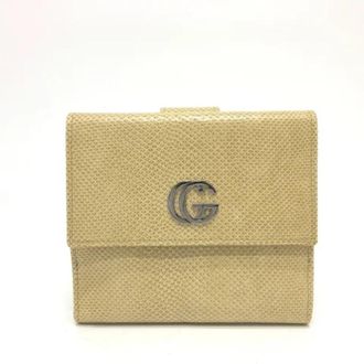 Gucci Pre-owned Leren Portemonnee - Dames - Vintage Accessoires - Beige - ONE Size - Leer - Vintage