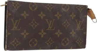 Louis Vuitton Pre-owned Accessory Pouch - Dames - Vintage Clutch - Bruin - ONE Size - Leer - Vintage