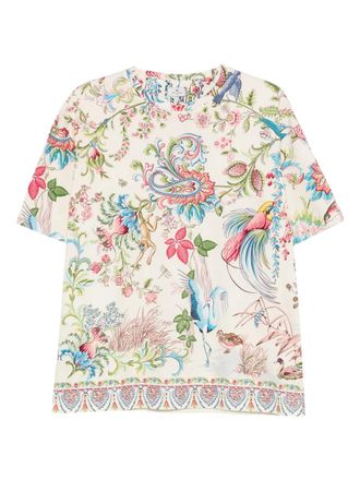 Etro floral-print T-shirt - Neutrals