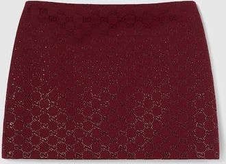 Gucci GG Canvas Skirt With Crystals, Brown, Ready-to-wear