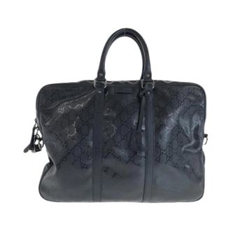 Gucci Pre-owned Interlocking PVC Briefcase - Heren - Vintage Handtas - Zwart - ONE Size - Vintage