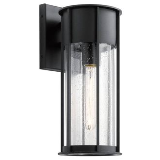 Netlighting Camillo 1 Light Medium Outdoor Wall Lantern Textured Black IP44