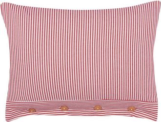 Beliani Beliani - Coj&iacute;n Decorativo De Estilo Retro Fabricado En Algod&oacute;n Con Patr&oacute;n De Rayas Rectangular En Color Rojo Y Blanco 40 X 60 Cm Aalita
