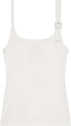 Courr&egrave;ges Geripptes Tanktop Courreges mit Schnalle