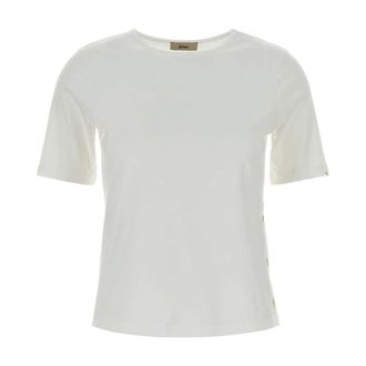 Herno T-Shirts, female, White, Size: L Cotton T-Shirt