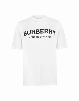 Burberry Mens Burberry London Logo T Shirt White - Size: 36