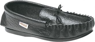Mokkers Mens Black Leather Moccasin Slipper - Gordon - Black - size UK Mens Size 13