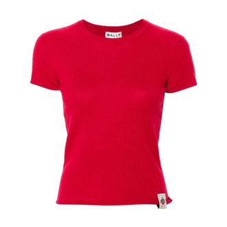 Bally T-Shirts, female, Red, S, Red Cashmere Knit Crew Neck Shirt