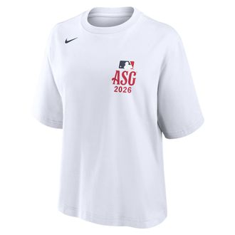 Nike 2026 All-Star Game Arch Logo Boxy Nike Womens MLB T-Shirt in White | 01CM10AASG-L08