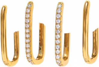 Girls Crew Duet Hoop Earrings Set In Gold
