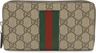 Gucci Beige Beige Brown Gg Supreme Coin Purse/Coin Case (Pre-Owned)