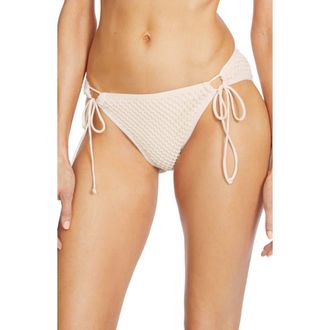 Robin Piccone Pua Side Tie Bikini Bottoms in Ecru at Nordstrom Rack, Size Large