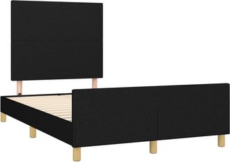 vidaXL Estructura De Cama Sin Colch&oacute;n Tela Negro 120x190 Cm Vidaxl