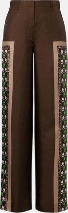 Tory Burch Printed silk twill palazzo pants