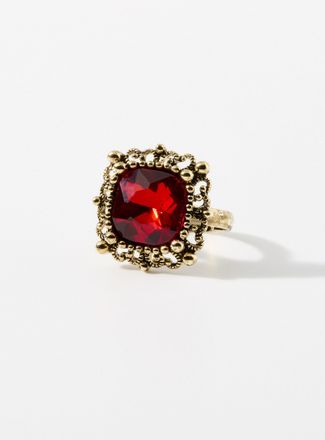 Simons Womens Red stone decorative ring