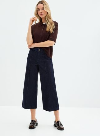 Contemporaine Womens Cropped structured jean Fit: Wide leg, regular rise