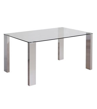 Home Heavenly Mesa de comedor de cristal y patas metal 140x90x76cm