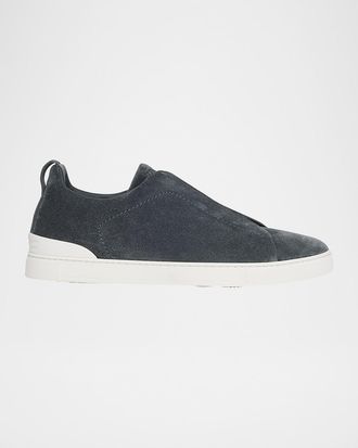 Ermenegildo Zegna Men & apos;s Triple Stitch Suede Sneakers