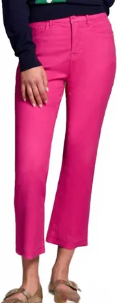 Tribal Sophia Micro Flare Crop Jeans In Cherry Pink