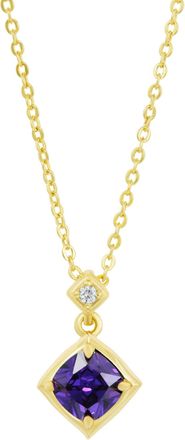 Savvy Cie Jewels GOLD PLATED OVER BRASS WHITE CZ ROUND PENDANT