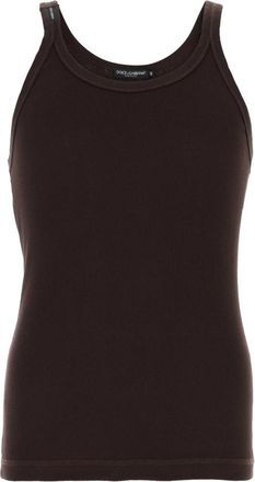 Dolce & Gabbana Chocolate Cotton Tank Top
