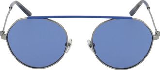 Calvin Klein Stijlvolle Zonnebril voor de Zomer - Heren - Zonnebrillen - Blauw - 51 MM - Accessoires