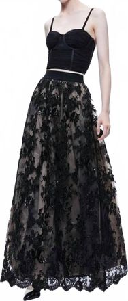 Alice & Olivia Tina Gown Maxi Skirt In Black