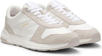 HUGO BOSS Suede sneakers with gold-tone foil logo